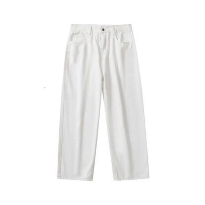 maoxiangshop Wide Leg Jeans Men Fashion Casual White Jeans Men Streetwear Korean Loose Hip-hop Straight Jeans Mens Denim Trousers M-3XL