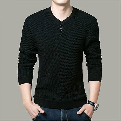 maoxiangshop Hot Sale Solid Color Pullover Men V Neck Men Sweater Casual Long Sleeve Brand Mens Sweaters High Quality Wool Cashmere Sweaters