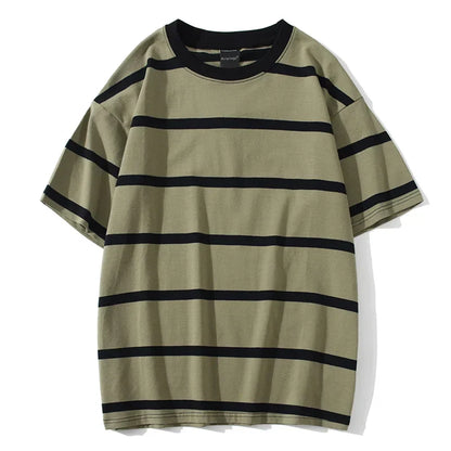 maoxiangshop Mew Men T Shirt Color Block Print 3 Color Optional Tee Shirts Simple High Street Basic All Match Cargo Tops Mens Streetwear
