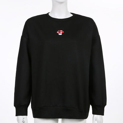 Autumn Punk Black Sweatshirts Tops Gothic Grunge Oversized Hoodie Streetwear Womens Hip-hop Cool Couple High Street Pullovers