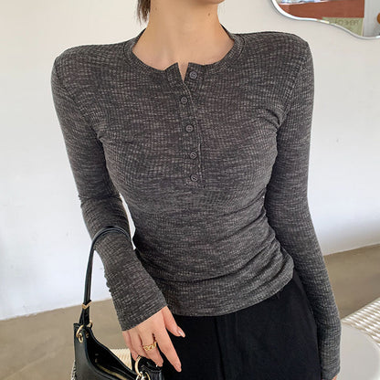 maoxiangshop Spring Thin Cotton T-shirts Tees Women's Elastic Slim Solid Soft Semi-transparent O-neck Tshirt Top Real Photos