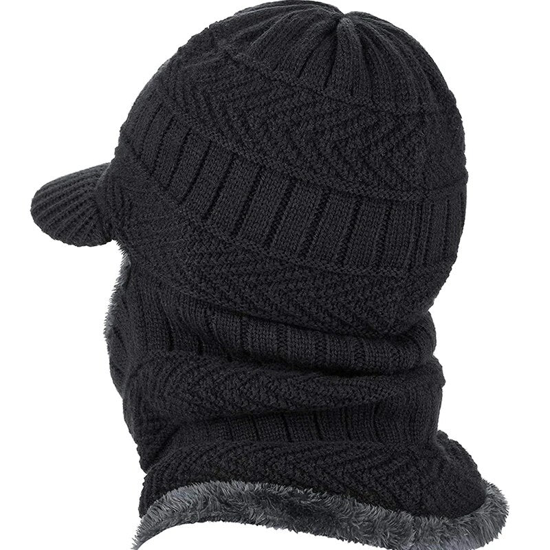 maoxiangshop Winter Hat Skullies Beanies Hats Winter Beanies For Men Women Wool Scarf Caps Balaclava Mask Bonnet Knitted Hat