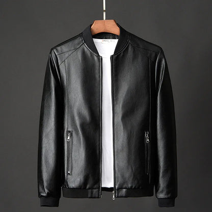 maoxiangshop Leather Jacket Bomber Motorcycle Jacket Men Biker PU Baseball Jacket Plus Size 7XL Fashion Causal Jaqueta Masculino