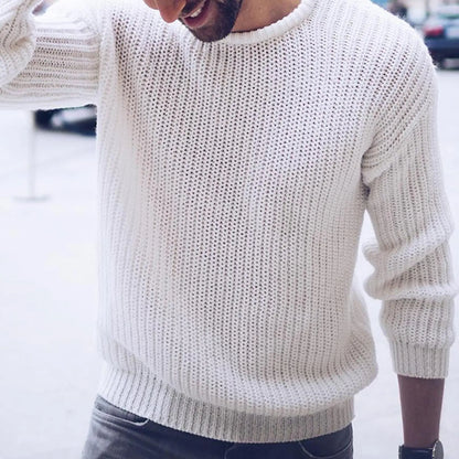 maoxiangshop Men Sweaters Solid Color Round Neck Sweater Men Long Sleeve Knitted Pullover Men Sweaters Mens Clothes pull homme ropa hombre