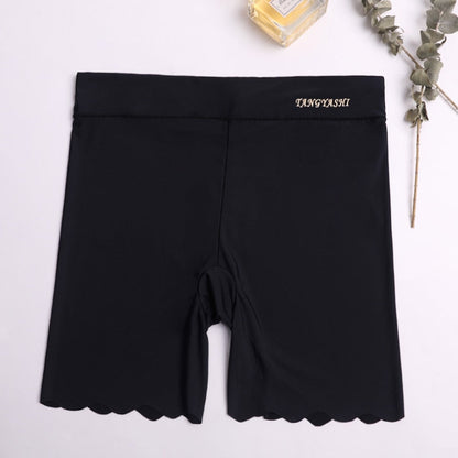 maoxiangshop M~4xl Women's Safety Pants Thin Breathable Non-curling Boxer Shorts High Waist Short Pants Plus Size Four-corner Legging Shorts