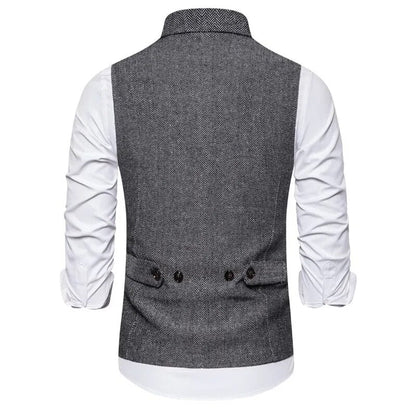 maoxiangshop Vest Men Double Breasted Suit Vests Men Mens Sleeveless Suit Vest Waistcoat Vintage Formal Blazers Waistcoat for Wedding chaleco