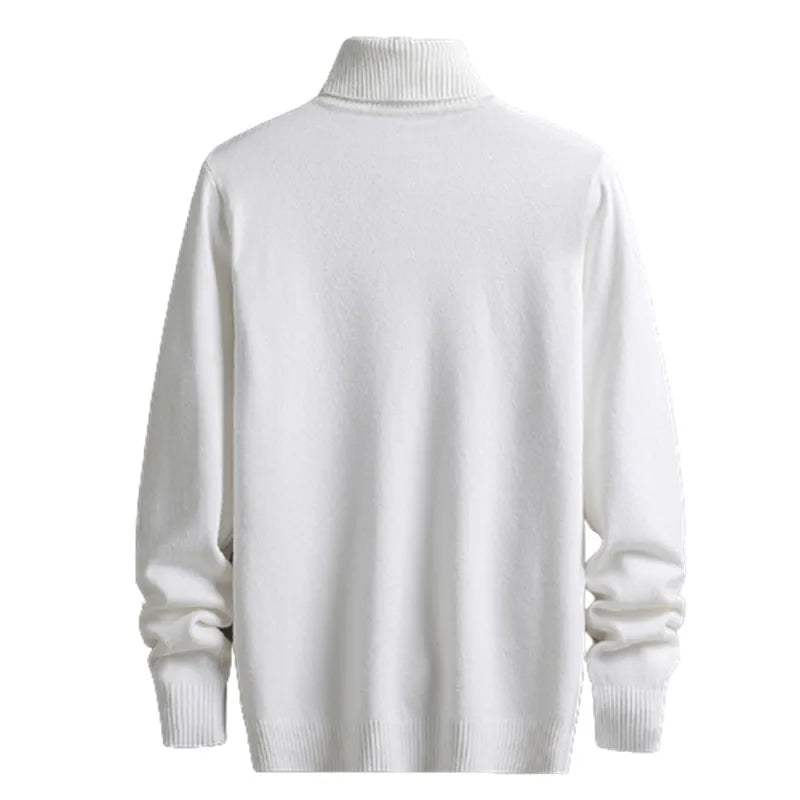 maoxiangshop Turtleneck Sweaters Men Solid Pullovers Winter Knitted Sweater Turtleneck Pullovers Black Gery Winter Warm Sweater Men Clothing