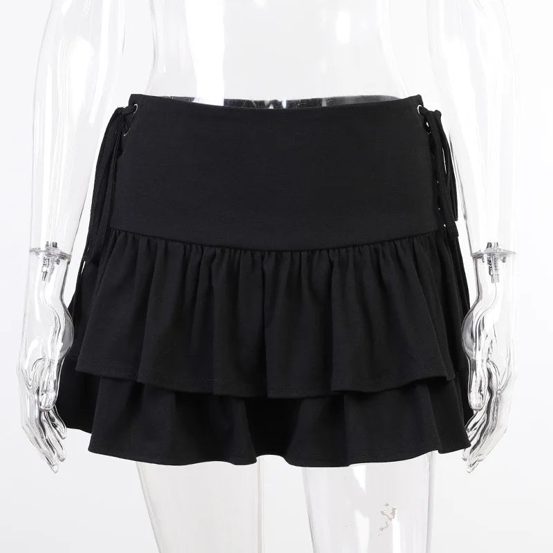 maoxiangshop High Waist Lace Plaid Pleated Gothic Mini Skirt Sexy Mall Goth Skirt Gothic Punk Emo Club Wear Women Harajuku Y2k Dark Skirt