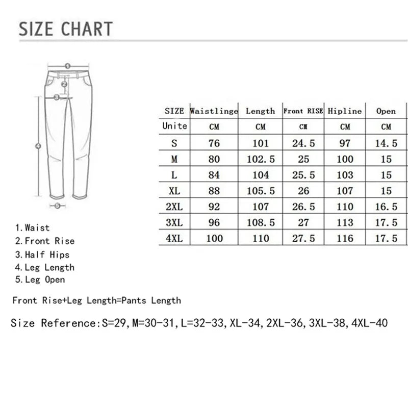 maoxiangshop Men Jeans Knee Hole Ripped Stretch Skinny Denim Pants Solid Color Black Blue Autumn Summer Hip-Hop Style Slim Fit Trousers S-4XL