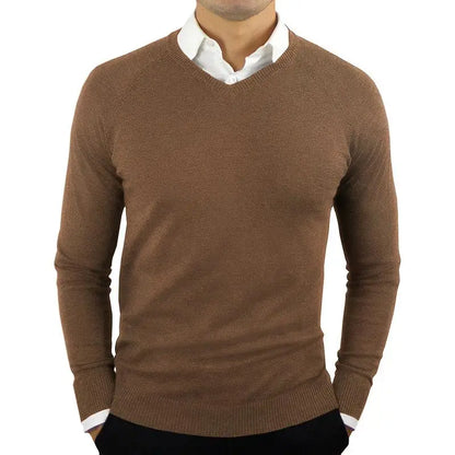 maoxiangshop High Quality New Fashion Brand Woolen Knit Pullover V Neck Sweater Black for Men Autum Winter Casual Jumper Men Clothes 2Xl
