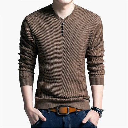 maoxiangshop Hot Sale Solid Color Pullover Men V Neck Men Sweater Casual Long Sleeve Brand Mens Sweaters High Quality Wool Cashmere Sweaters