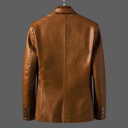 maoxiangshop Spring PU Jackets Men Solid Color Leather Coat Casual Motorcycle Biker Leather Jacket Male Clothes Plus Size 5XL 6XL HX294
