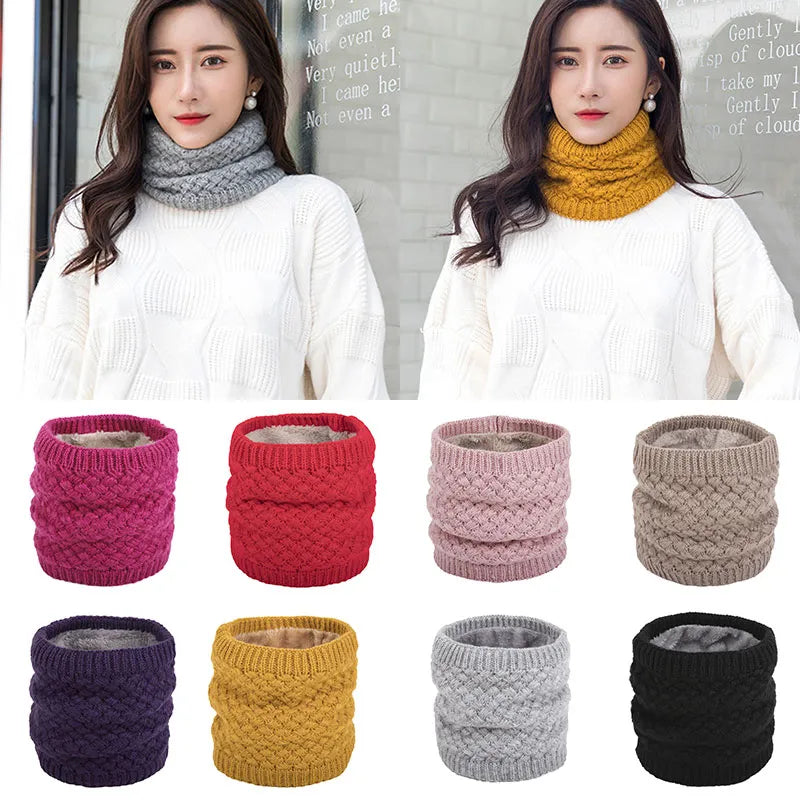 maoxiangshop Winter Scarf For Women Children Baby Warm Cotton Brushed Knit Neck Warmer Circle Ski Climbing Scarf Neck Scarves Men Wholesale