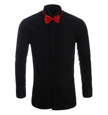 maoxiangshop Fashion Groom Tuxedos Shirts Best Man Groomsmen White Black Red Men Wedding Shirts Formal Occasion Men Shirts Wingtip Collar