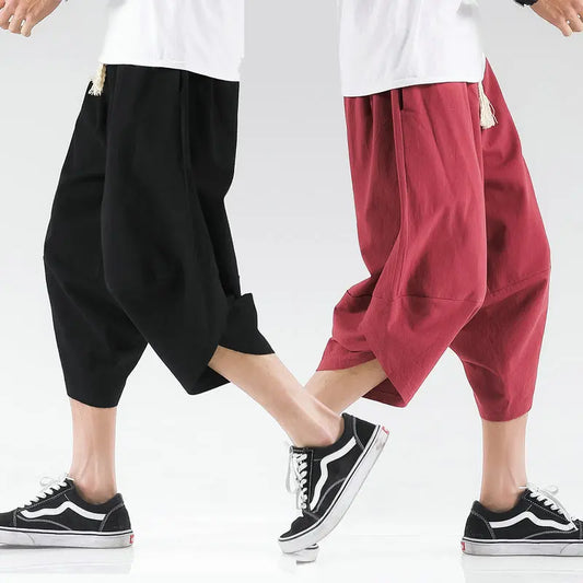 maoxiangshop Streetwear Cross Pants Men’s Harajuku Casual Harem Pants Male Baggy High Quality Jogger Sweatpants Woman Large Size Summer 5XL