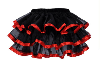 maoxiangshop Elastic Petticoat Gothic Women Skirt Petticoat Burlesque Mesh Sexy Micro Mini Tutu Skirt Ladies Performance Steampunk Skirts