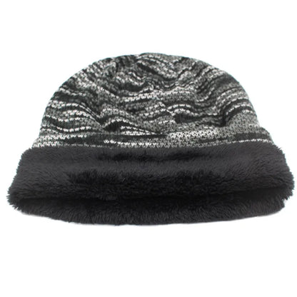 maoxiangshop Knitted Hat Women Skullies Beanies Winter Hats For Men Bonnet Striped Caps Warm Baggy Soft Female Wool Male Beanie Hat