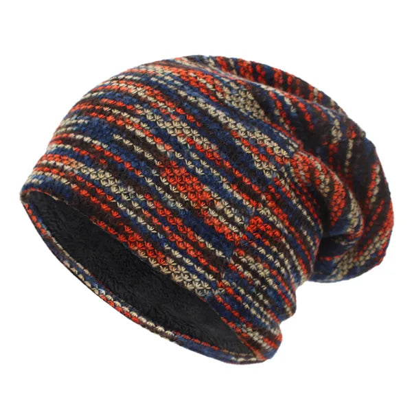 maoxiangshop Knitted Hat Women Skullies Beanies Winter Hats For Men Bonnet Striped Caps Warm Baggy Soft Female Wool Male Beanie Hat