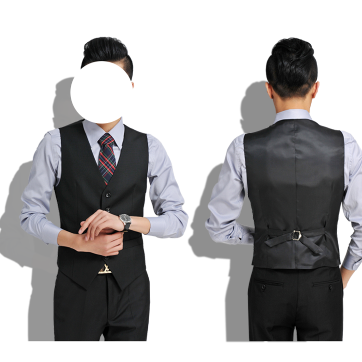 New Men's Fashion Boutique Cotton Fashion Solid Color Casual Suit Vest Men's Black Gray Formal Businss Vest Wedding Dress