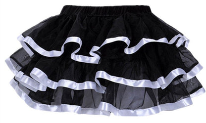 maoxiangshop Elastic Petticoat Gothic Women Skirt Petticoat Burlesque Mesh Sexy Micro Mini Tutu Skirt Ladies Performance Steampunk Skirts