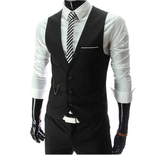 maoxiangshop New Arrival Dress Vests For Men Slim Fit Mens Suit Vest Male Waistcoat Gilet Homme Casual Sleeveless Formal Business Jacket