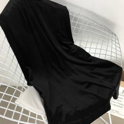 maoxiangshop  -  Women's Elastic Velvet Maxi Skirt, High Waist, Long, Maxi, Straight, Customer Made, Winter, New, XS-10XL
