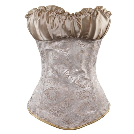 maoxiangshop corsets and bustiers for women Jacquard floral corset with straps sexy plus size costumes corselet top women outwear bustier