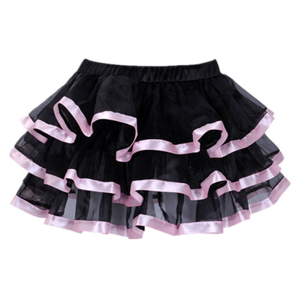 maoxiangshop Elastic Petticoat Gothic Women Skirt Petticoat Burlesque Mesh Sexy Micro Mini Tutu Skirt Ladies Performance Steampunk Skirts