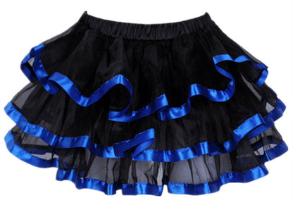 maoxiangshop Elastic Petticoat Gothic Women Skirt Petticoat Burlesque Mesh Sexy Micro Mini Tutu Skirt Ladies Performance Steampunk Skirts
