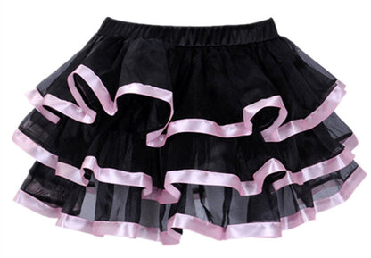 maoxiangshop Elastic Petticoat Gothic Women Skirt Petticoat Burlesque Mesh Sexy Micro Mini Tutu Skirt Ladies Performance Steampunk Skirts
