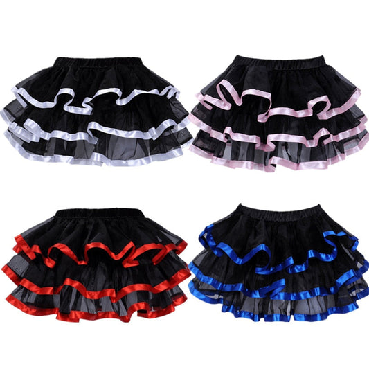 maoxiangshop Elastic Petticoat Gothic Women Skirt Petticoat Burlesque Mesh Sexy Micro Mini Tutu Skirt Ladies Performance Steampunk Skirts