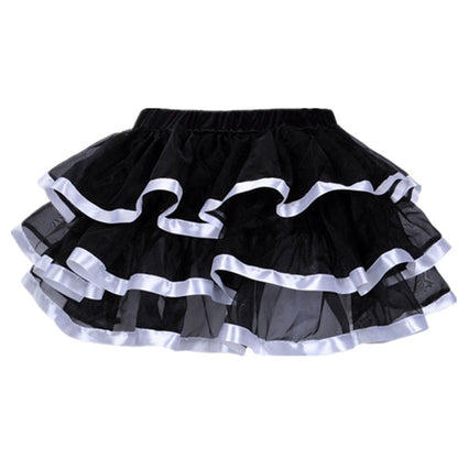 maoxiangshop Elastic Petticoat Gothic Women Skirt Petticoat Burlesque Mesh Sexy Micro Mini Tutu Skirt Ladies Performance Steampunk Skirts