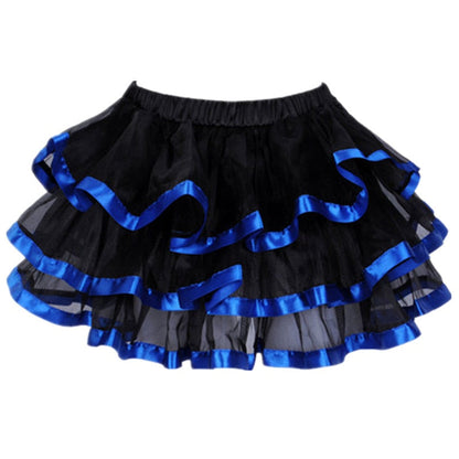 maoxiangshop Elastic Petticoat Gothic Women Skirt Petticoat Burlesque Mesh Sexy Micro Mini Tutu Skirt Ladies Performance Steampunk Skirts