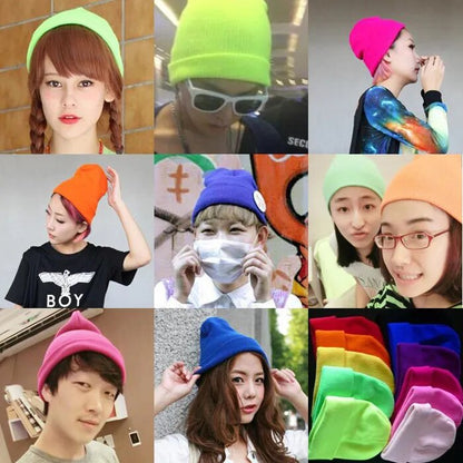 maoxiangshop Winter Hats for Women Men Beanies Knitted Solid Cute Hat Girls Autumn Female Beanie Caps Warmer Bonnet Ladies Casual Cap