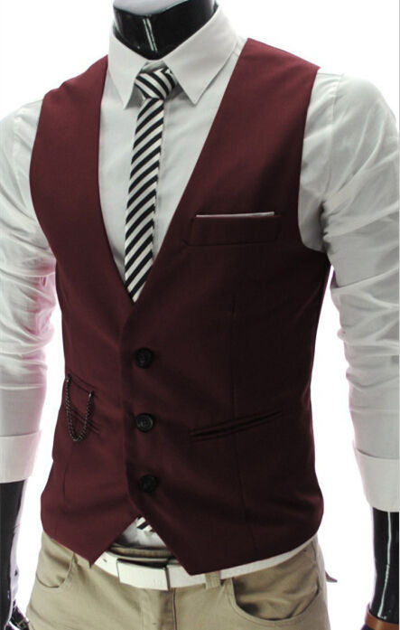 maoxiangshop New Arrival Dress Vests For Men Slim Fit Mens Suit Vest Male Waistcoat Gilet Homme Casual Sleeveless Formal Business Jacket