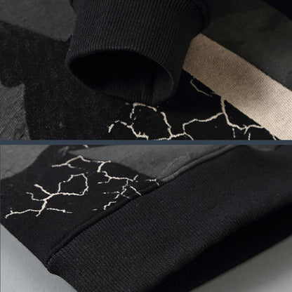 maoxiangshop Autumn Winter Fleece Sweatshirts Men Plus Szie 9XL 10XL Sweatshirt Fashion Hip Hop Geometric Graffiti Pullover Male Baggy Tops