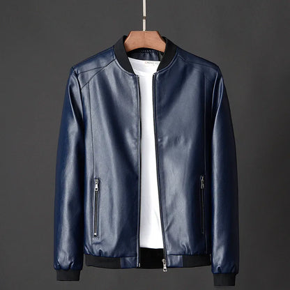 maoxiangshop Leather Jacket Bomber Motorcycle Jacket Men Biker PU Baseball Jacket Plus Size 7XL Fashion Causal Jaqueta Masculino