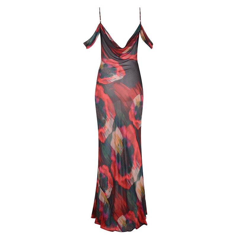 Sexy Print Maxi Dress Women Deep V Neck Bohemia Vintage Long Dress Summer Off Shoulder Club Holiday Party Elegant Beach Dresses