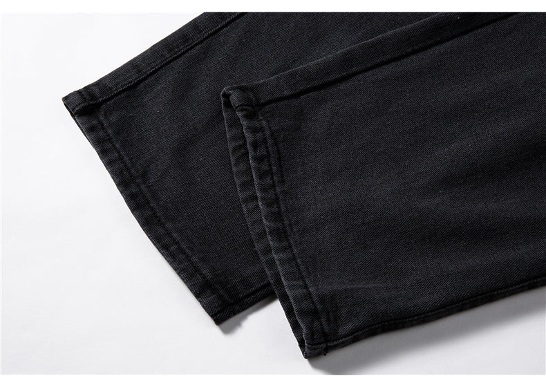 maoxiangshop Streetwear Men's Blue Wide Leg Jeans New Autumn Korean Style Fashion Straight Baggy Denim Pants Student Teen Trousers Black Gray