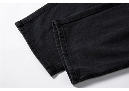 maoxiangshop Streetwear Men's Blue Wide Leg Jeans New Autumn Korean Style Fashion Straight Baggy Denim Pants Student Teen Trousers Black Gray