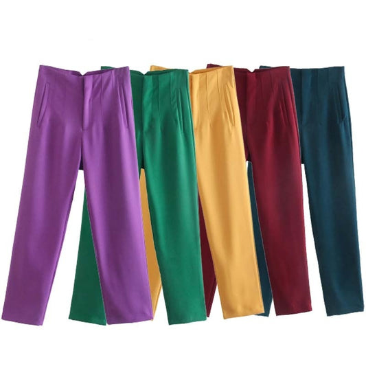 maoxiangshop Pants For Women High Waist Woman Trousers Autumn Fashion Streetwear Office Elegant Casual Famale Stright Pants