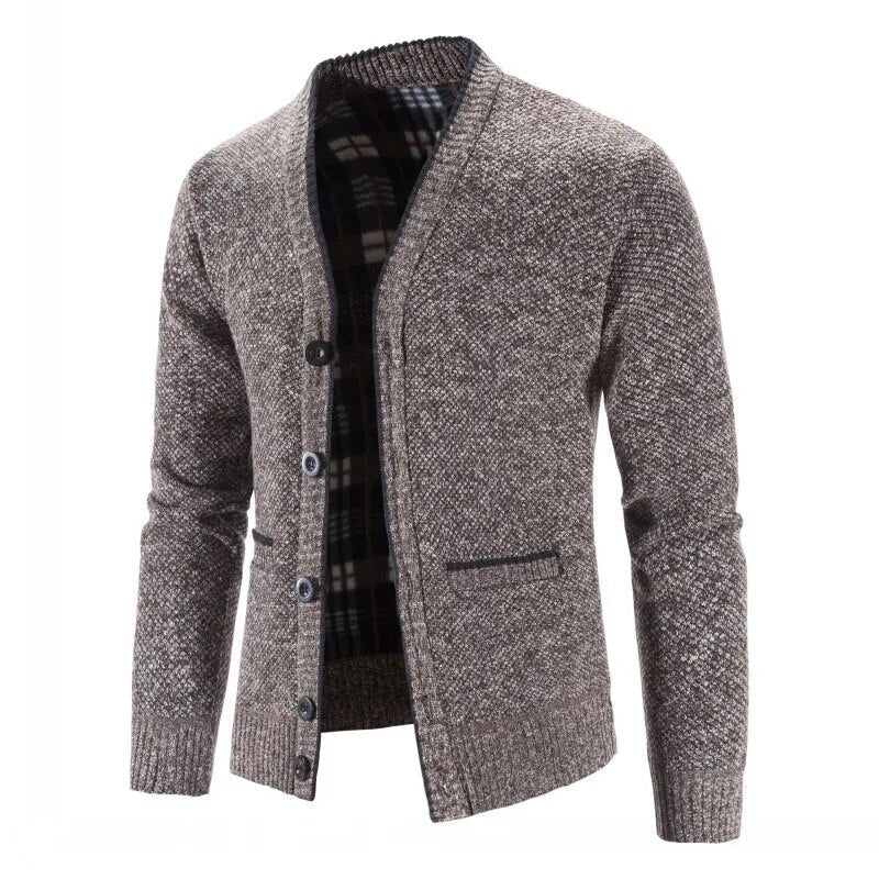 maoxiangshop New Sweaters Coats Men Winter Thicker Knitted Cardigan Sweatercoats Slim Fit Mens Knit Warm Sweater Jackets Men Knit Clothes