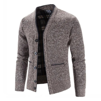 maoxiangshop New Sweaters Coats Men Winter Thicker Knitted Cardigan Sweatercoats Slim Fit Mens Knit Warm Sweater Jackets Men Knit Clothes