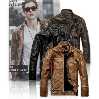 maoxiangshop Mens Leather Jackets Autumn Winter Male Classic Motorcycle High Quality PU Leather Jacket Casual Jaqueta De Couro Masculin 5XL