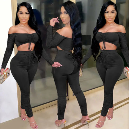 maoxiangshop two piece set tracksuit women 2 piece sets womens outfits crop top stacked leggings fall clothes two pieces outfits