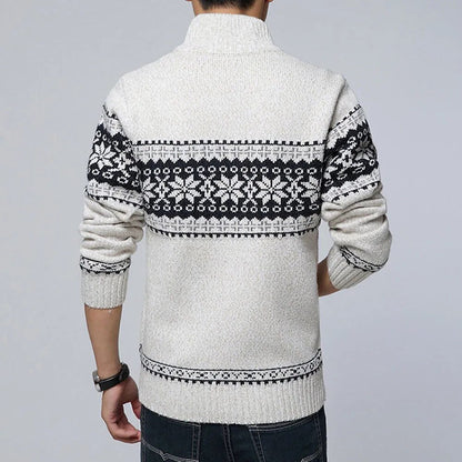 maoxiangshop New Autumn Winter Men's Sweater Wool Men Mandarin Collar Solid Color Casual Sweater Men's Thick Fit Brand Knitted Cardigans