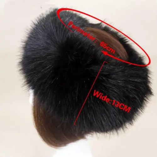 maoxiangshop Hot Winter Thick Furry Hairband Fluffy Russian Faux Fur Women Girl Fur Headband Hat Winter Outdoor Earwarmer Ski Hats new