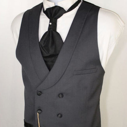 maoxiangshop Double Breasted Dark Gray Vest for Men Suit Waistcoat with Shawl Lapel One Piece Custom Man Suit Vests New Arrival Europen Size
