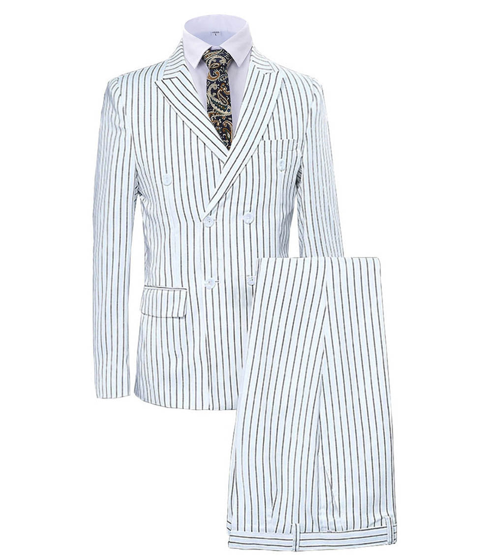 maoxiangshop Olive Green Men's Suit 2 Pieces Pinstripe Notched Lapel Tuxedos Groomman For Wedding New Burgundy,BLACK（blazer+pants）