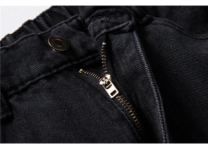 maoxiangshop Streetwear Men's Blue Wide Leg Jeans New Autumn Korean Style Fashion Straight Baggy Denim Pants Student Teen Trousers Black Gray